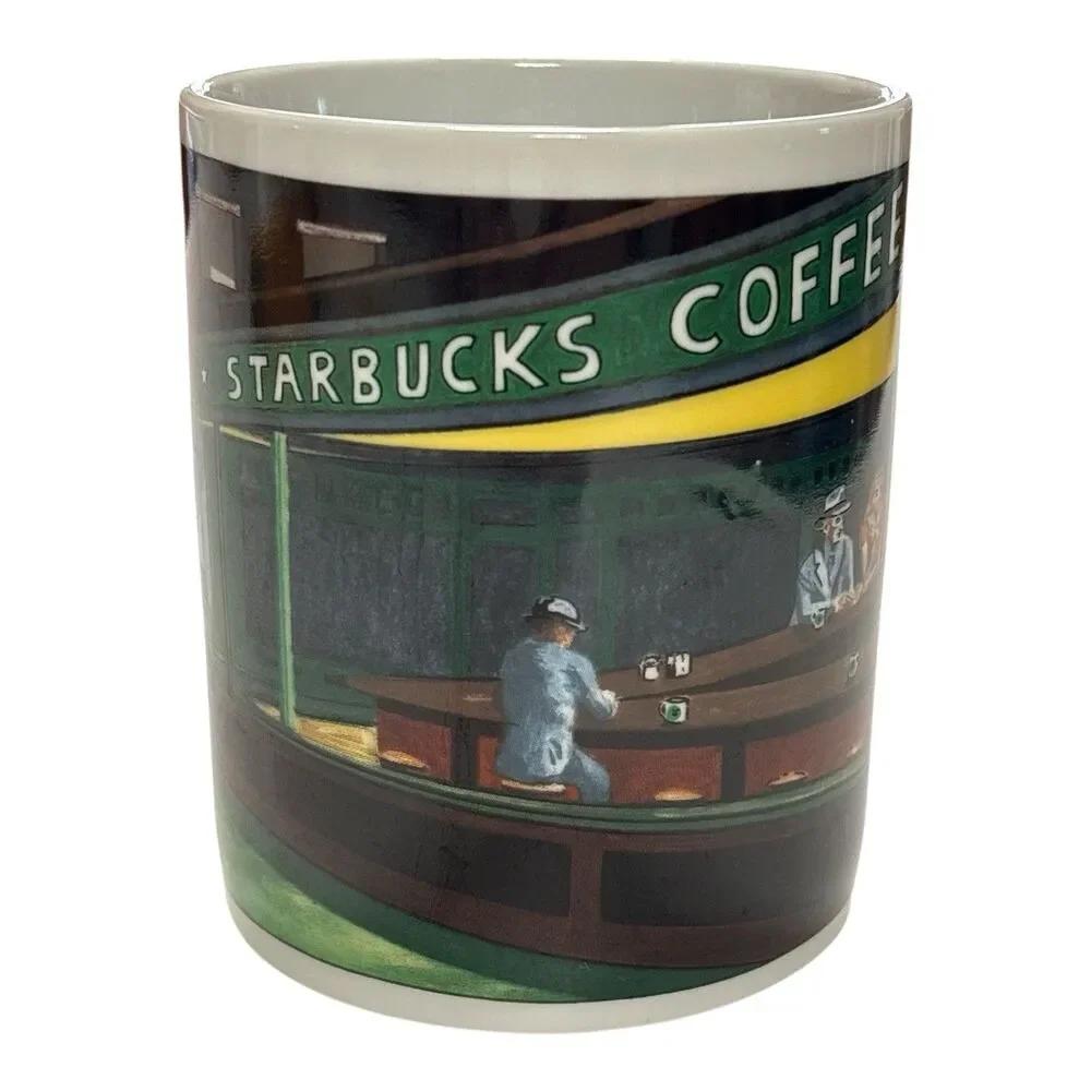 STARBUCKS Chaleur Nighthawks D Burrows by Edward Hopper Diner Art Ceramic Mug